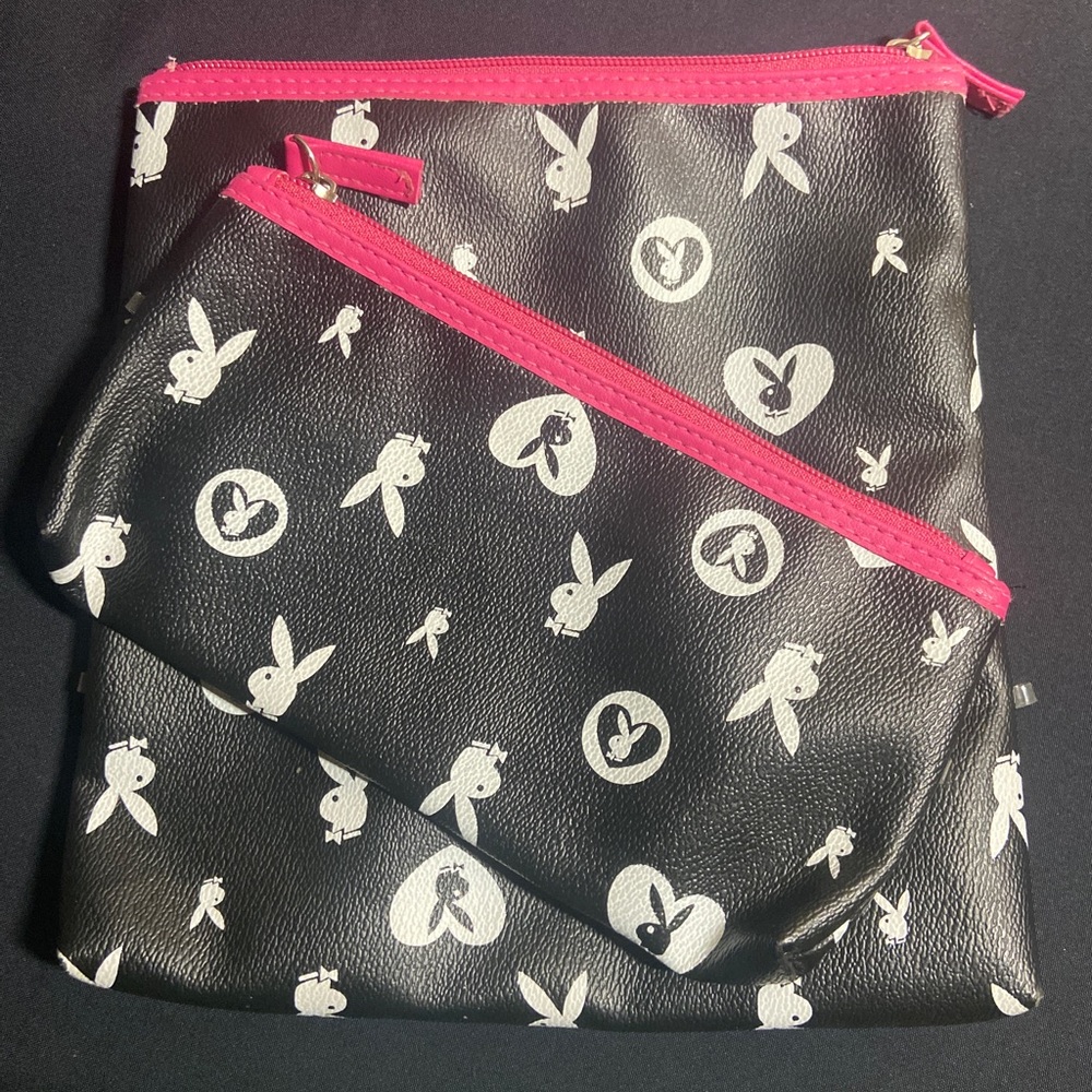 Vintage Playboy Bunny Monogram Makeup Bags / Pencil Pouch / Clutch Purse - Y2K